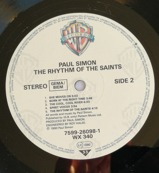 Paul Simon : The Rhythm Of The Saints (LP, Album, Als)