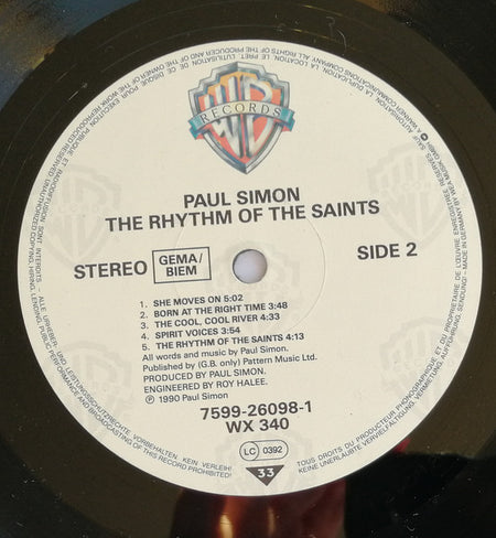 Paul Simon : The Rhythm Of The Saints (LP, Album, Als)