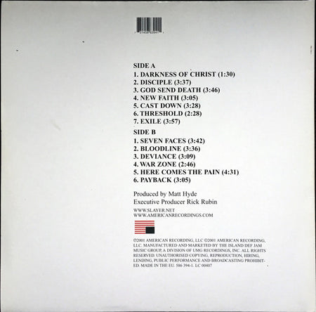 Slayer : God Hates Us All (LP, Album, Ltd, Red)