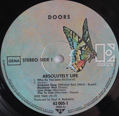 The Doors : Absolutely Live (2xLP, Album, M/Print, RE, But)