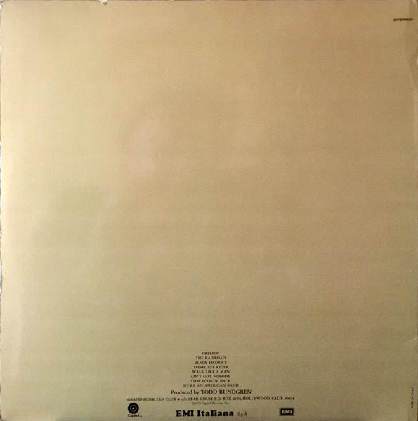 Grand Funk Railroad : We're An American Band (LP, Album, Gat)