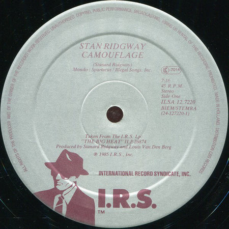 Stan Ridgway : Camouflage (12", Maxi)