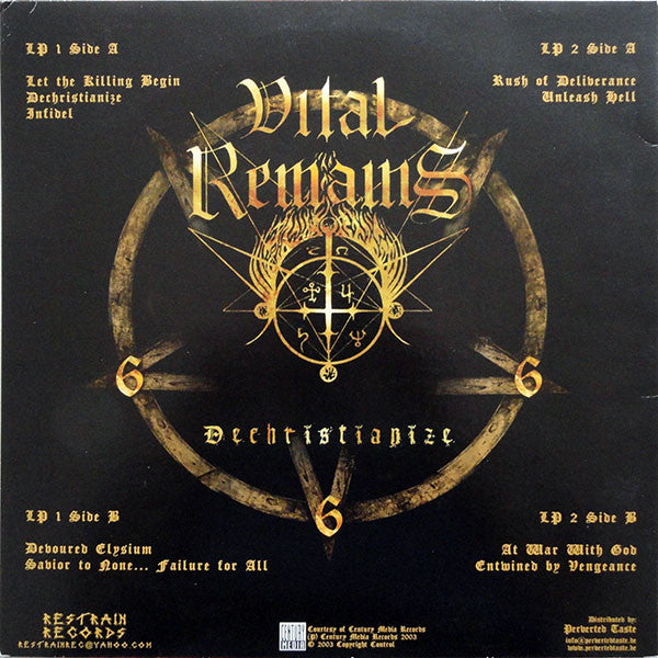 Vital Remains : Dechristianize (2xLP, Album)