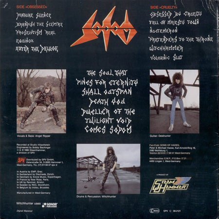 Sodom : Obsessed By Cruelty (LP, Album)