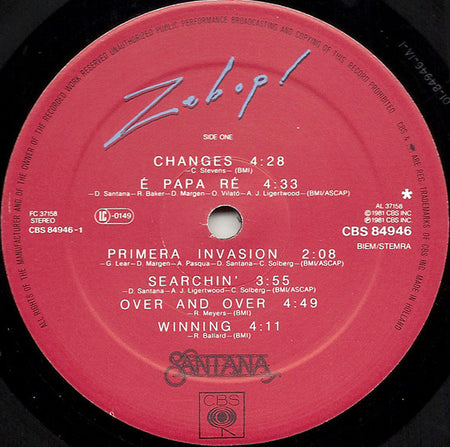 Santana : Zebop! (LP, Album)