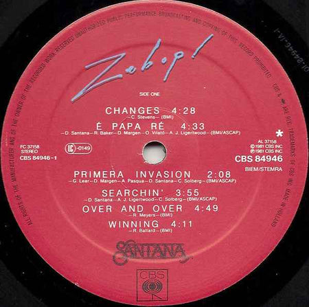 Santana Zebop! (LP) (Very Good Plus (VG+))