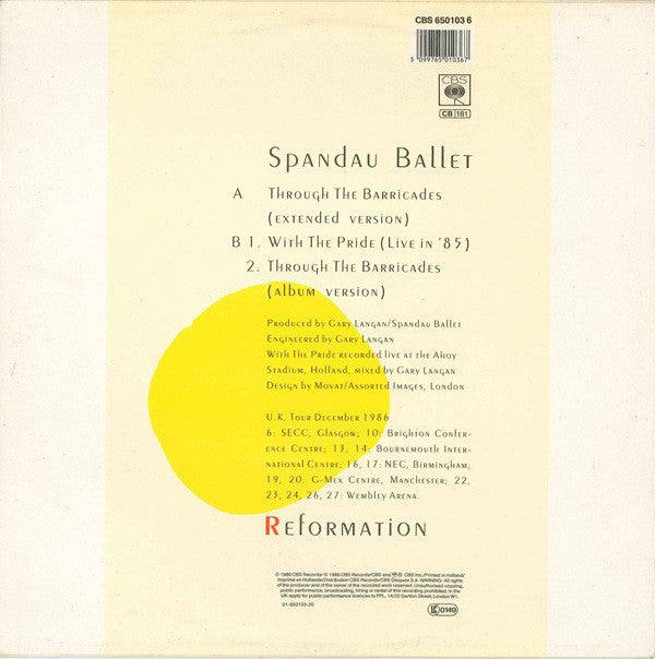Spandau Ballet : Through The Barricades (Extended Version) (12", Maxi)