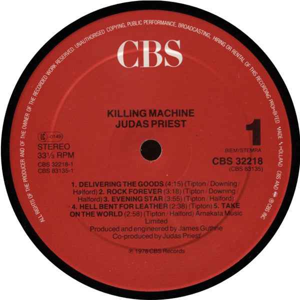 Judas Priest - Killing Machine (LP) (Near Mint (NM or M-))
