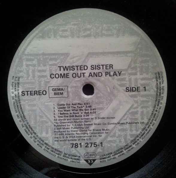 Twisted Sister Come Out And Play (LP) (Near Mint (NM Or M ))
