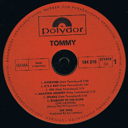The Who : Tommy (2xLP, Album, Tri)