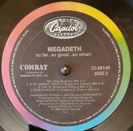 Megadeth - So Far, So Good... So What! (LP) (Very Good Plus (VG+))