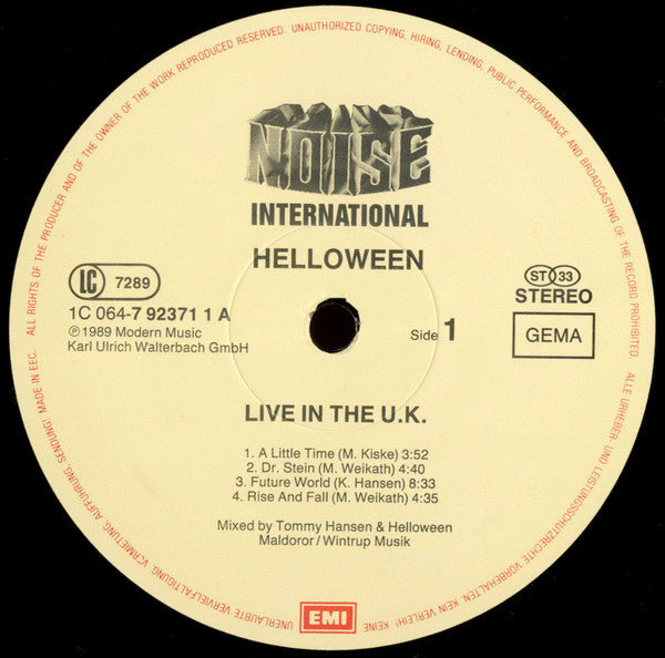 Helloween : Live In The U.K. (LP, Album)