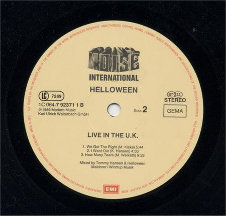 Helloween : Live In The U.K. (LP, Album)