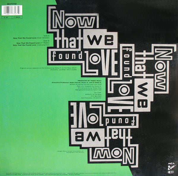 Heavy D. & The Boyz : Now That We Found Love (12", Maxi)