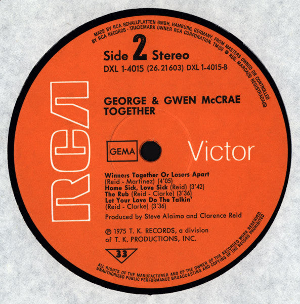 George McCrae & Gwen McCrae : Together (LP, Album)