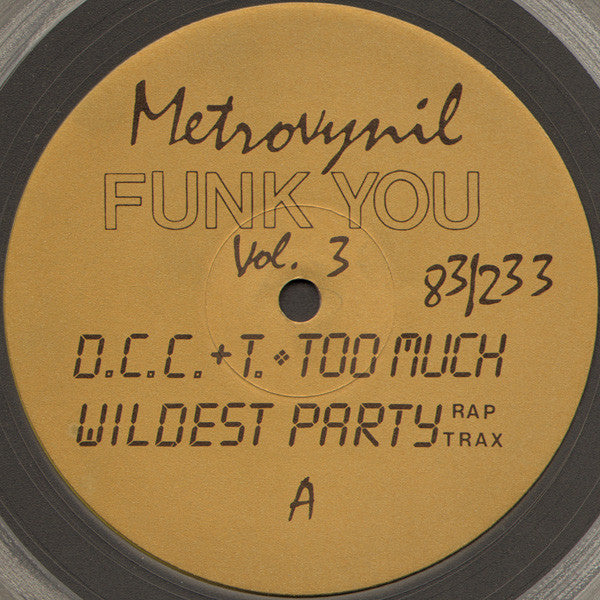 John Davis & Too Much (5) / Supafly (3) : Funk You! Vol. 3 (LP, Comp, Ltd, P/Mixed, Cle)