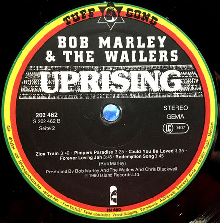Bob Marley & The Wailers : Uprising (LP, Album, Tex)