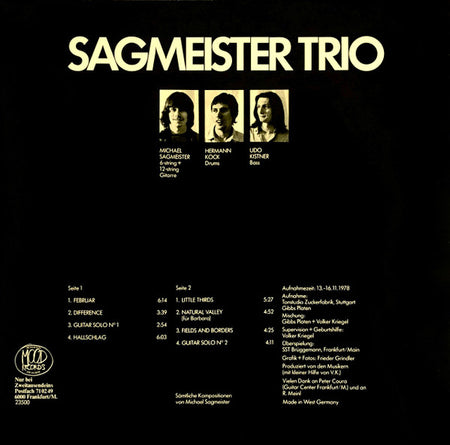 Sagmeister Trio : Sagmeister Trio (LP, Album)