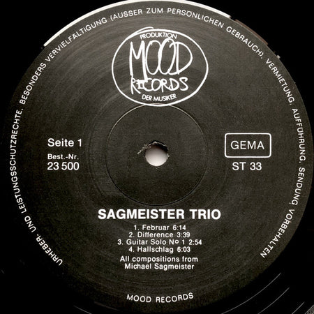 Sagmeister Trio : Sagmeister Trio (LP, Album)