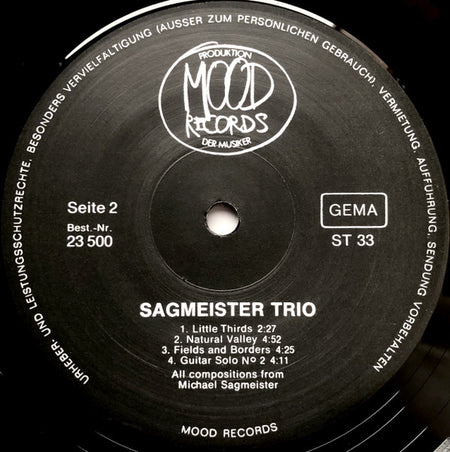 Sagmeister Trio : Sagmeister Trio (LP, Album)