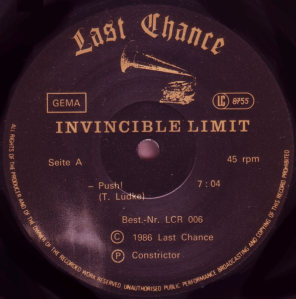 The Invincible Limit : Push! (12", Maxi)
