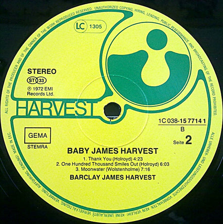 Barclay James Harvest : Baby James Harvest (LP, Album, RP)