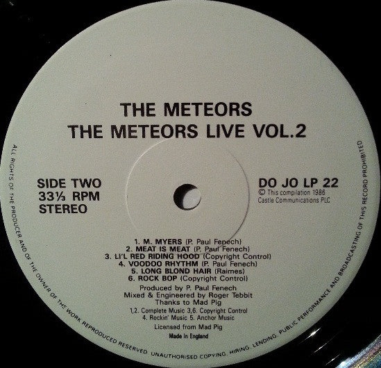 The Meteors (2) : Live II (LP)