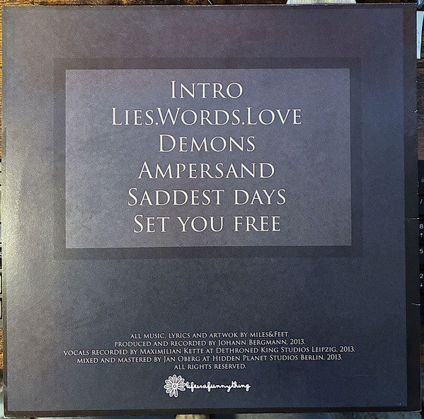 Miles&Feet : Lies.Words.Love (12", S/Sided, EP, Blu)