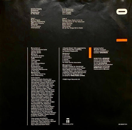 Orchestral Manoeuvres In The Dark : Dazzle Ships (LP, Album)