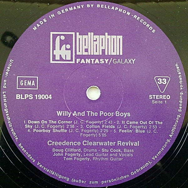 Creedence Clearwater Revival : Willy And The Poor Boys (LP, Album, RE)