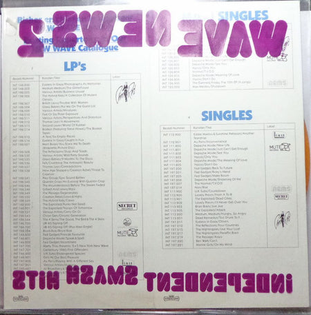 Various : Wave News 2 - Independent Smash Hits (LP, Comp, Ltd, Ora)