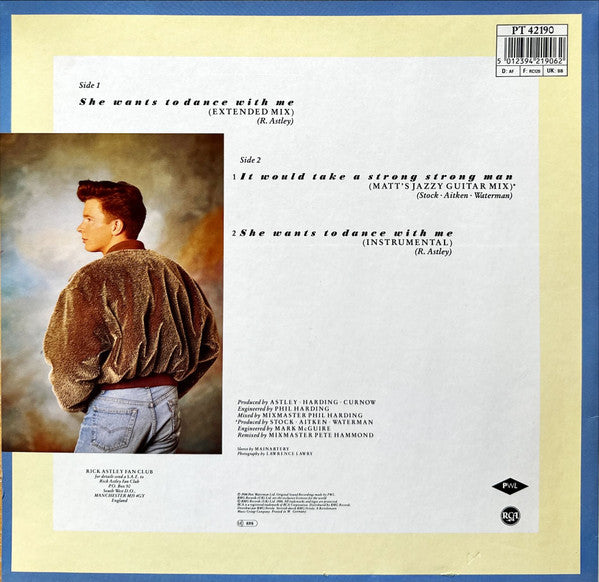 Rick Astley : She Wants To Dance With Me (12", Maxi)