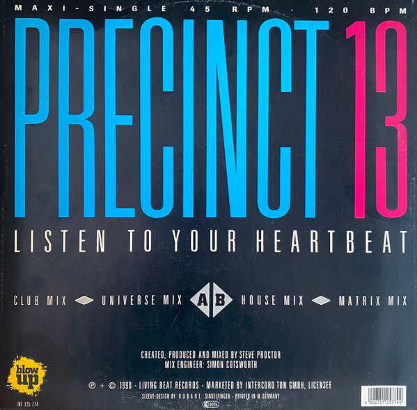 Precinct 13 (2) : Listen To Your Heartbeat (12")