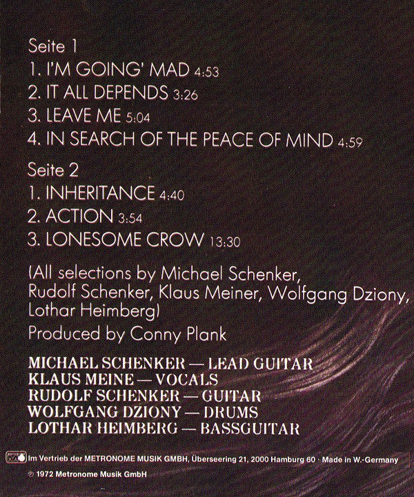 Scorpions : Lonesome Crow (LP, Album, RE)