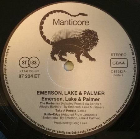 Emerson, Lake & Palmer : Emerson, Lake & Palmer (LP, Album, RE)