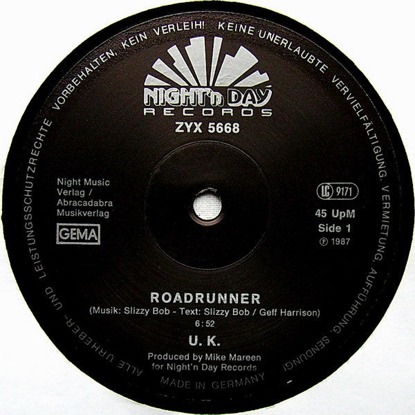 U.K. : Roadrunner (12", Maxi)