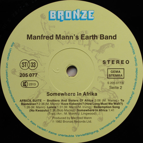 Manfred Mann's Earth Band : Somewhere In Afrika (LP, Album)