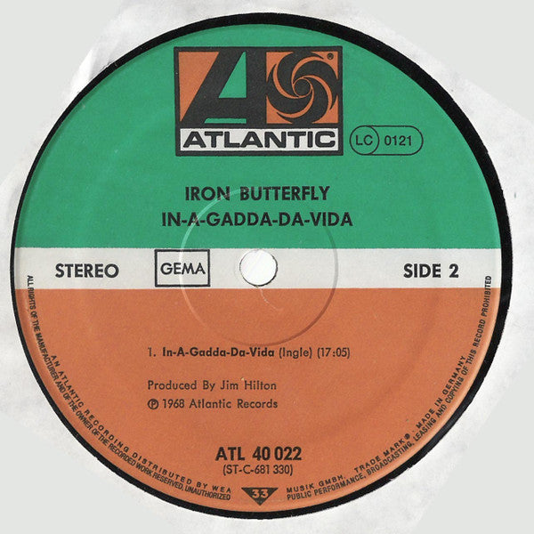 Iron Butterfly : In-A-Gadda-Da-Vida (LP, Album, RP)