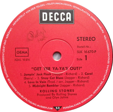 The Rolling Stones : Get Yer Ya-Ya's Out! - The Rolling Stones In Concert (LP, Album, RP)