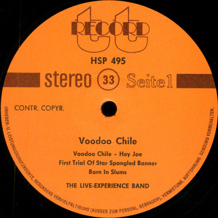 The Live Experience Band : Voodoo Chile - Live Experience 69-70 (LP, Album)