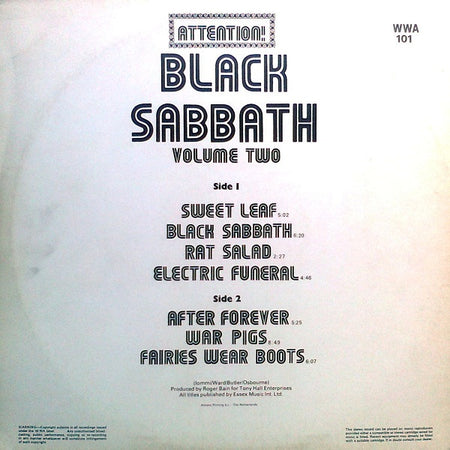 Black Sabbath : Attention! Black Sabbath Volume Two (LP, Comp, RP)