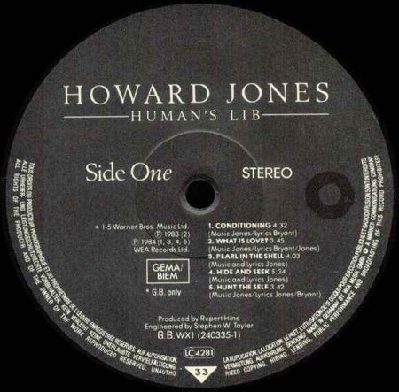 Howard Jones Human'S Lib (LP) (Near Mint (NM Or M ))