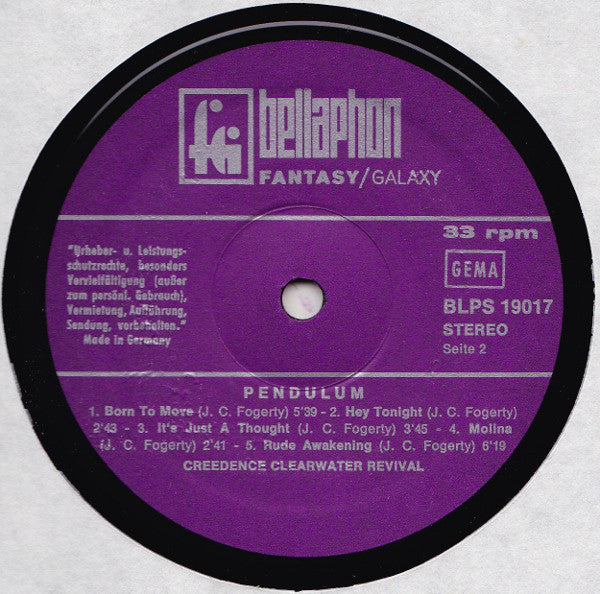 Creedence Clearwater Revival : Pendulum (LP, Album)