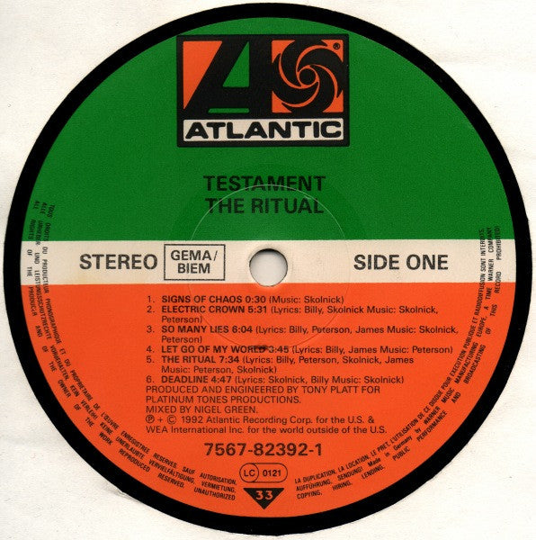 Testament (2) : The Ritual (LP, Album)