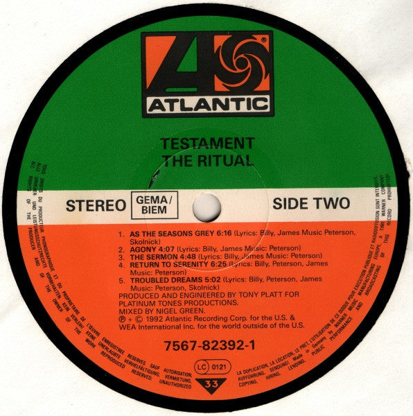 Testament (2) : The Ritual (LP, Album)