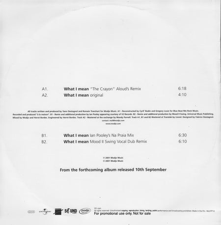Modjo : What I Mean (12", Promo)