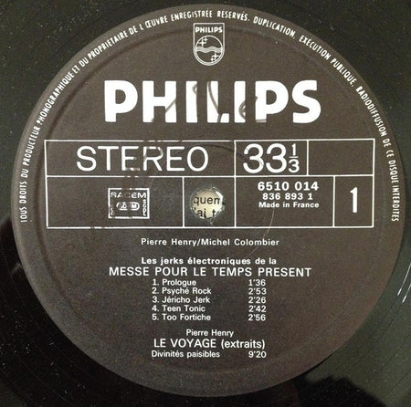 Pierre Henry • Michel Colombier : Les Jerks Electroniques De La Messe Pour Le Temps Présent Et Musiques Concrètes De Pierre Henry Pour Maurice Béjart (LP, Comp, RE)