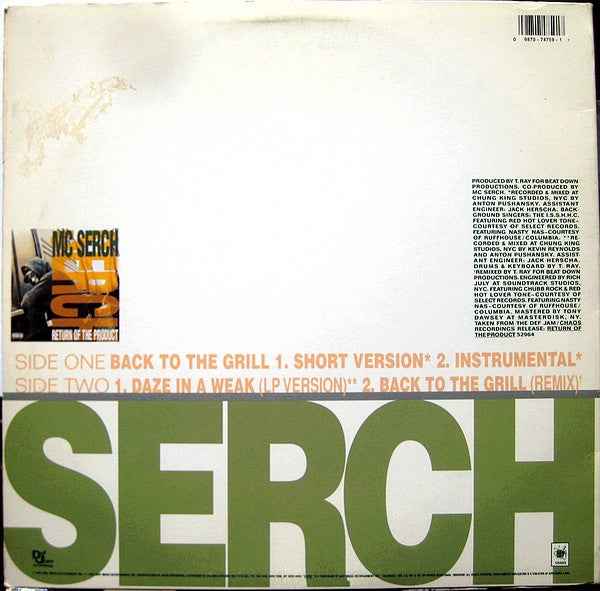 MC Serch Back To The Grill (12") (Near Mint (NM Or M ))