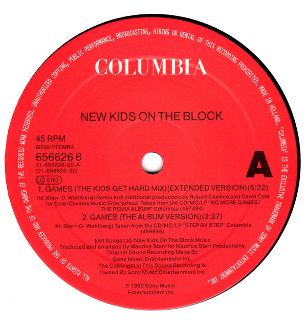 New Kids On The Block : Games (The Kids Get Hard Mix) (12", Maxi)