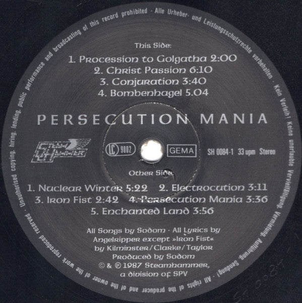 Sodom : Persecution Mania (LP, Album)